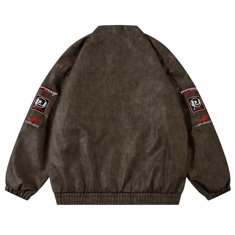 Мужская куртка из искусственной кожи в стиле ретро пальто хип-хоп тренды с