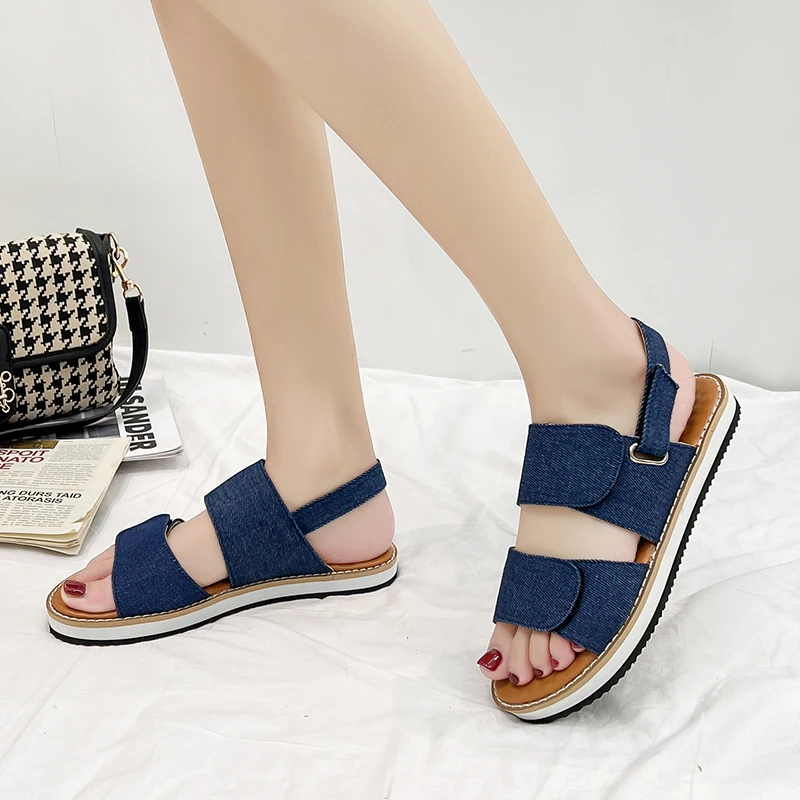 

2022 New Summer Women's Sandals Black Blue Platform Sandals Women Shoes Summer Chaussures Femme Sandals Size 36-42