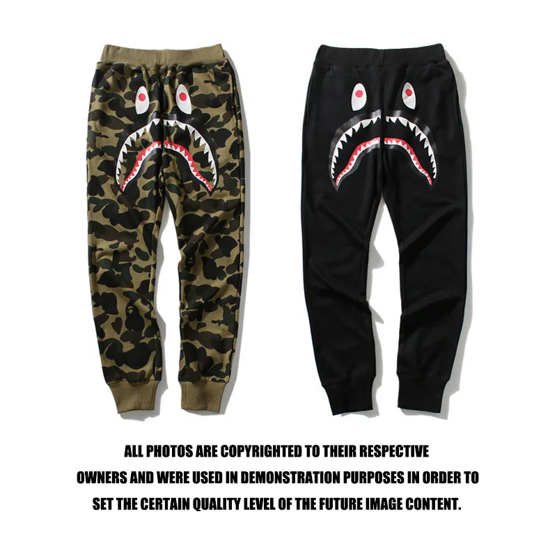 

New Camouflage Pants Loose Slacks Print Small Feet Bape Shark Trousers Streetwear Harajuku Fashion Streetwear Mens Joggers Pants