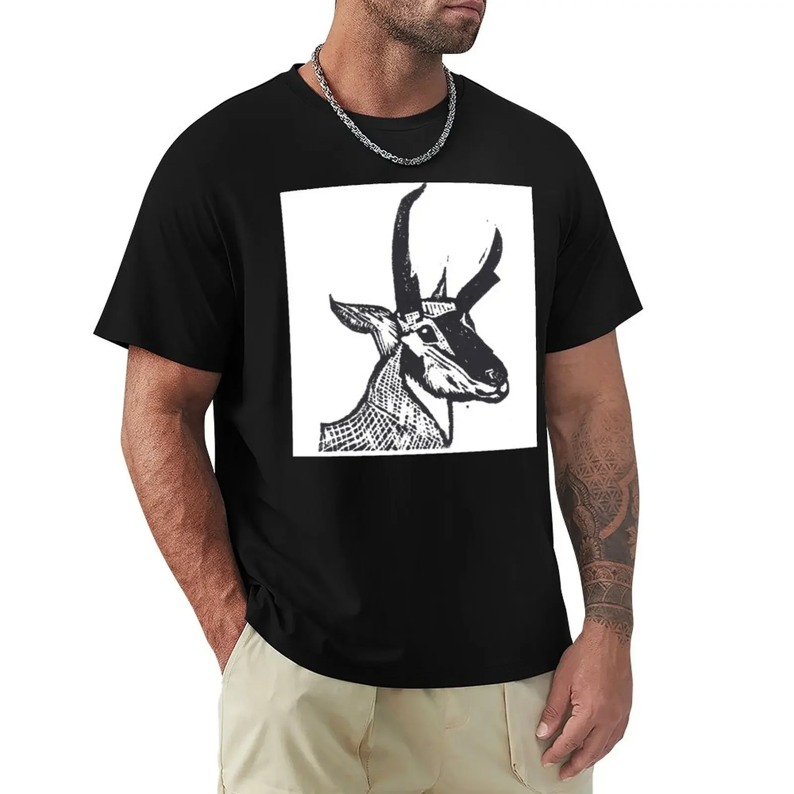 Королевская футболка с портретом антилопы футболки рисунком рэпера