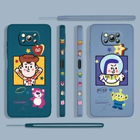 toy story cartoon disney for xiaomi poco x3 nfc f3 gt m4 m3 m2 pro c3 x2 11 ultra silicone liquid left rope phone case fundas