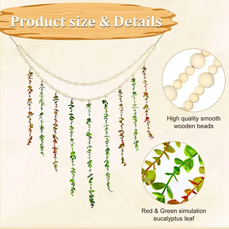 Висячий эвкалипт Бохо Настенный декор DIY Хранение фотографий подвесной