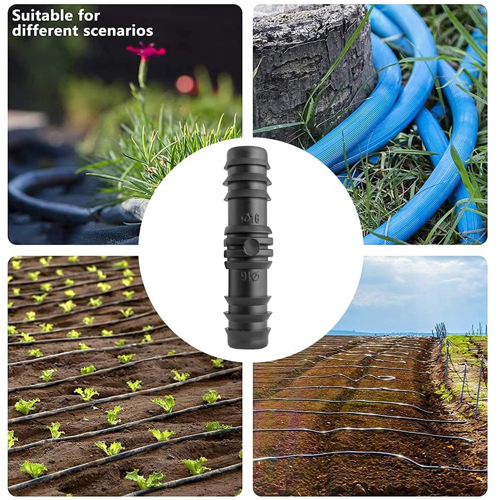 

Brand New Tube Adapter Garden Plastic 10 Pcs/Set 16PE Accessories Black High Strength Irrigation Parts Outdoor