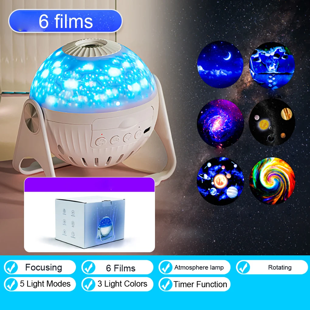 Проектор ночной Planetarium Galaxy 360 ° регулируемая Ночная лампа в виде звездного неба