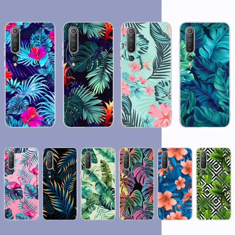 

MaiYaCa Tropical Plants Green Leaf Phone Case for Samsung S21 A10 for Redmi Note 7 9 for Huawei P30Pro Honor 8X 10i cover