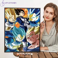 gatyztory acrylic anime painting by numbers handpainted canvas painting cartoon diy markers by numbers artwork home decor