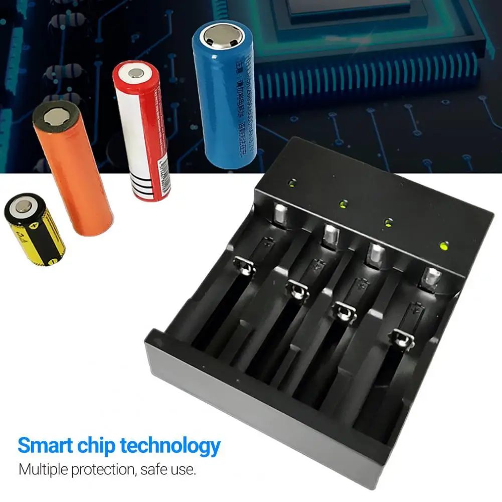 

Intelligent Safe 4 Slots USB 18650 Mini Battery Charger for Power Bank