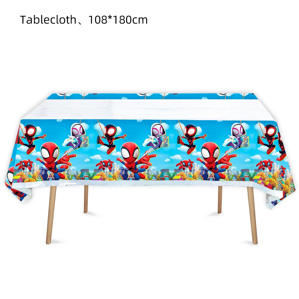 

Cartoon Super Hero Spiderman Tablecloth Kid Favor Birthday Pack Event Party Cups Plates Baby Shower Disposable Tableware Sets Ca