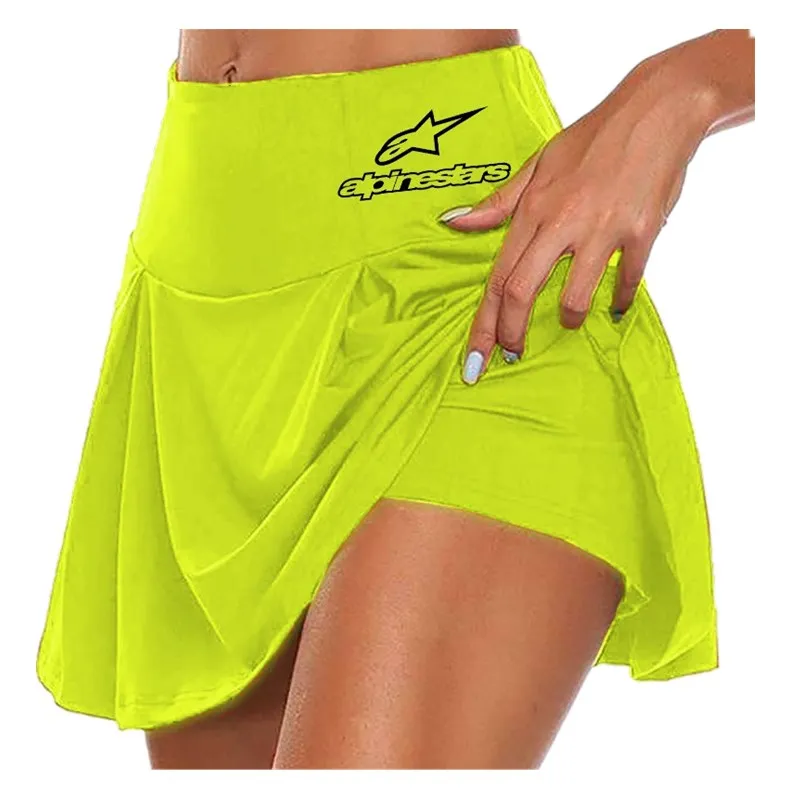 

Trending Fashion Ladies Sport Skirt Summer Printed Women Skirt Double-Layer Athletic Pure Color Shorts Fitness Yoga Shorts
