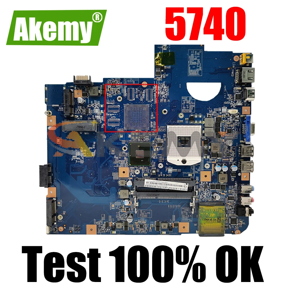 

AKEMY MBPM601002 MB.PM601.002 Laptop Motherboard For Acer aspire 5740 48.4GD01.01M HM55 HD GMA DDR3 Main board works