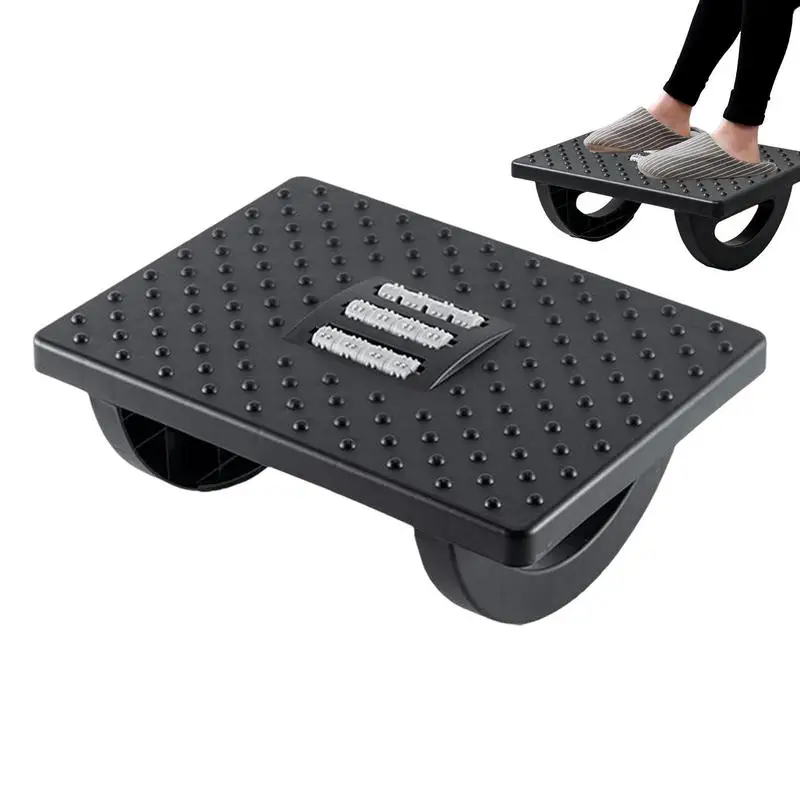 

Step Stool Under Desk Ergonomic Foot Massager Footrest With Non-slip Foot Pad And Massage Rollers Strong Load Bearing Footstool