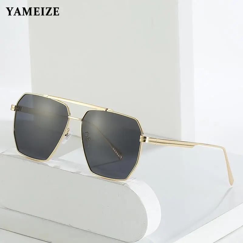 

YAMeIZE Oversize polarized Sunglasses New Luxury Brand Women Vintage Sun Glasses Female Big Frame Shades Black Lady Outdoor Uv