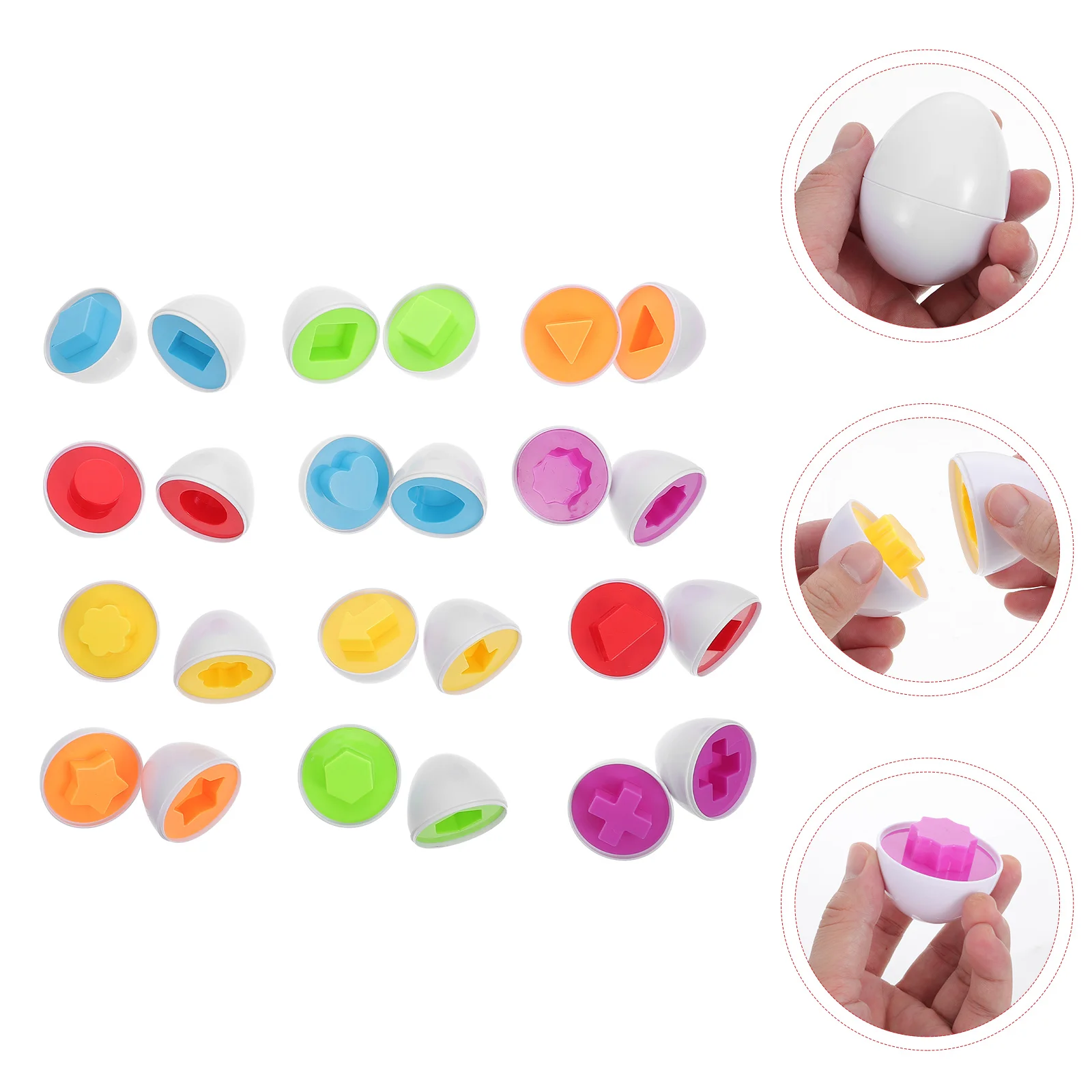 

12Pcs Children Early Educational Simulation Detachable Shape Matching Egg Toys