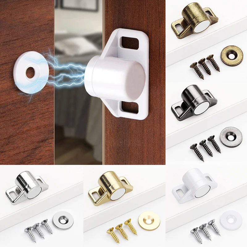 

Magnet Cabinet Door Catch with Screw Magnetic Furniture Door Stopper Closer Wardrobe Damper Buffer for Home Hardware Furniture