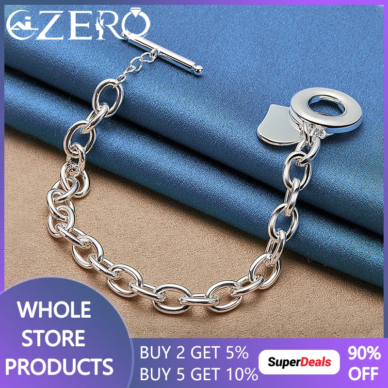 

ALIZERO 925 Sterling Silver Heart Bracelet Chain For Women Wedding Engagement Fashion Party Jewelry Valentine's Day Gift