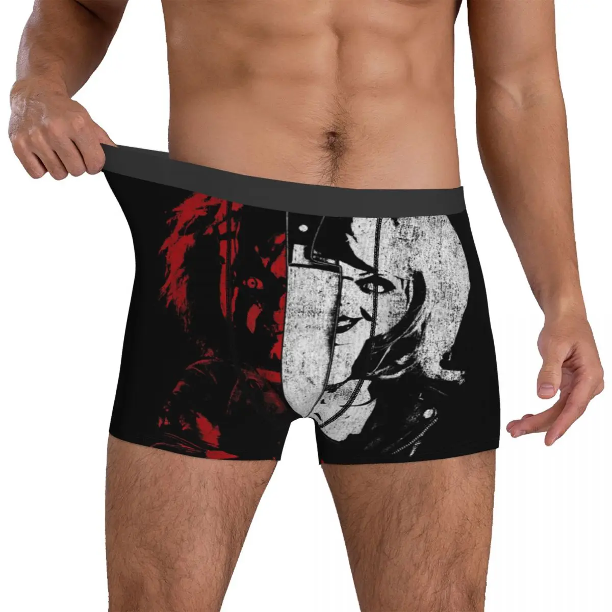 

СТРАШНЫЕ КУКЛЫ 90-х, черное, красное нижнее белье, трусики для невесты Чаки, убийцы, нефрита, Джесси, сублимационные шорты-боксеры, шорты, трусы