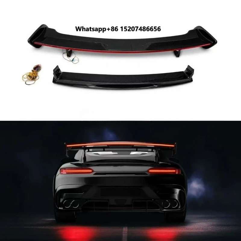 Фото Карбоновое LED-крыло-спойлер в стиле AMG GT, заднее карбоновое LED-крыло для AMG GT №1