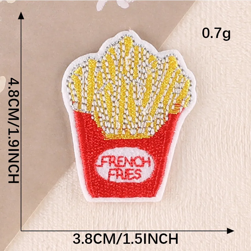 

10pcs Stickers patches for clothing termoadhesivos para ropa Embroidered fries pineapple burger clothes accessories love cloth