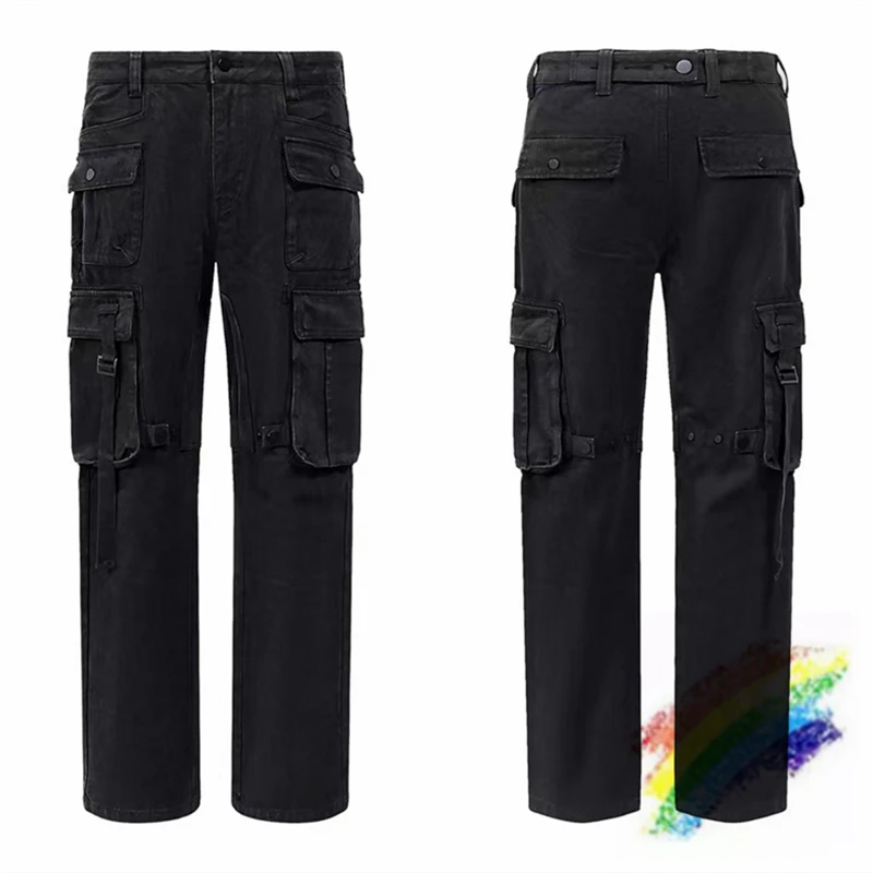 

Брюки-карго ASKYURSELF для мужчин и женщин, повседневные штаны с металлическими пуговицами и карманами, длинные брюки с лентой, 1:1