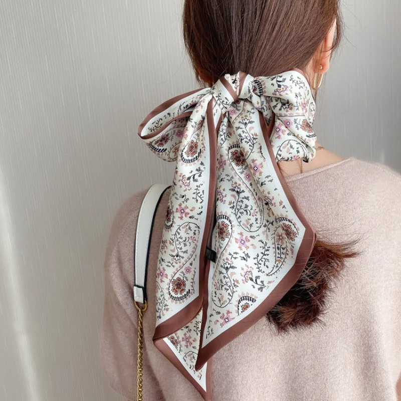 

Fashion Neckerchief Paisley Hair Scarfs For Women Headbands Silk Satin Neck Scarves 15*150cm Skinny Hairband Long Bag Scarf 2022