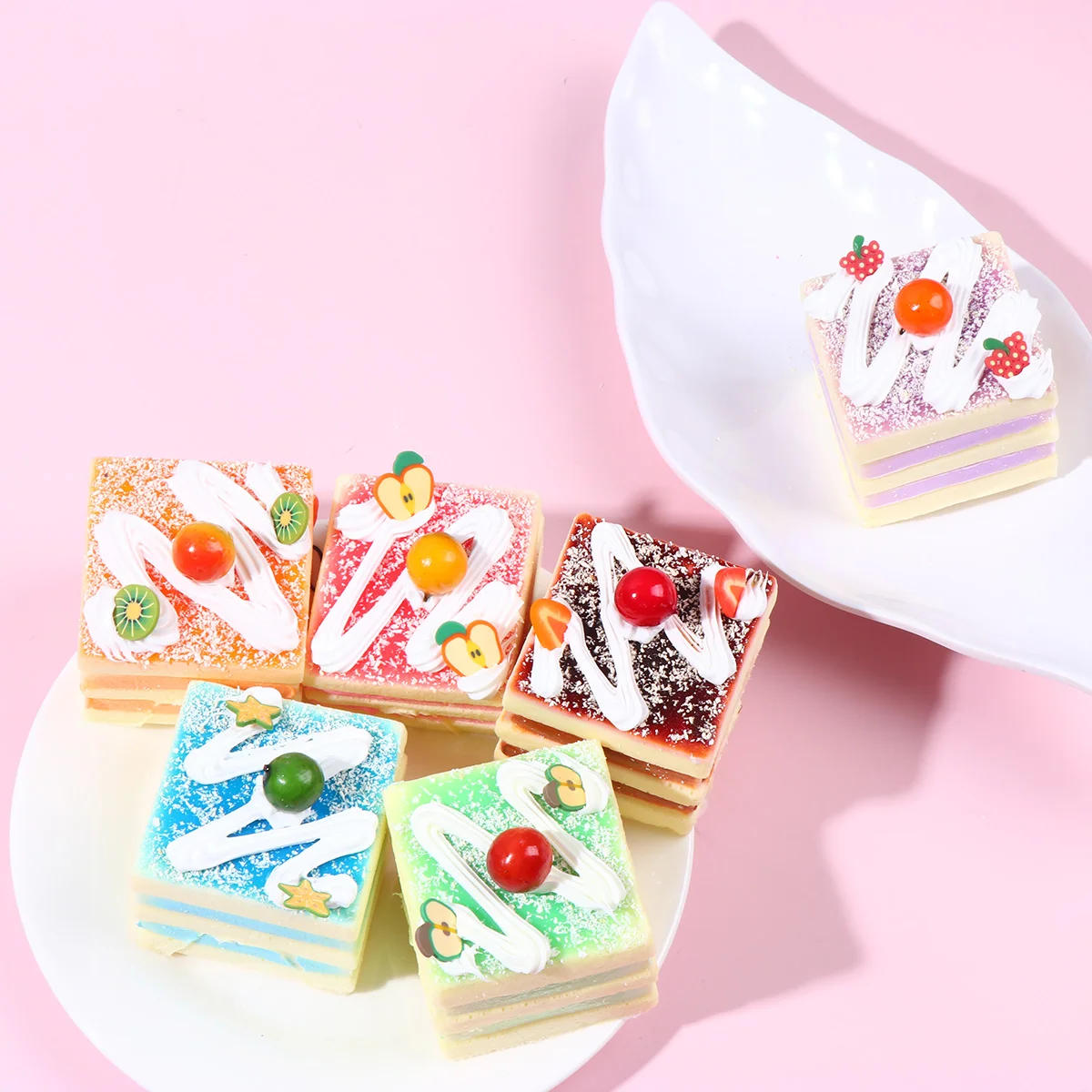 

Cake Fake Artificialmodel Display Simulationfaux Props Cakes Realistic Candy Photo Play Kitchen Toy Diy Square Photoshootwedding
