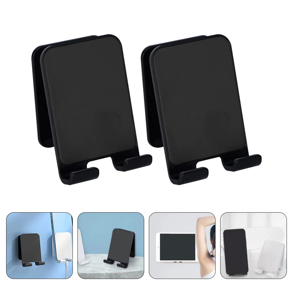 

Phone Wall Stand Holder Adhesive Bracket Mount Cell Charging Control Remote Mounted Smartphone Holder Tablet Organizer Shelf