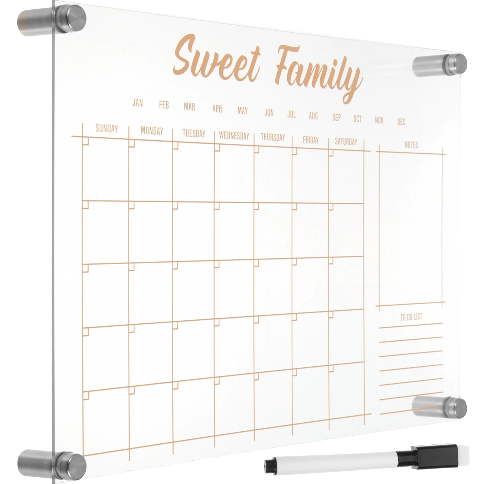 

Weekly Planner Board Acrylic Office Whiteboard Fridge Dry Erase White Stand Desk