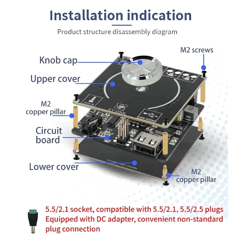 XY ~ D50L цифровые усилители мощности 50Wx2 стерео плата питания 2 канала плавные