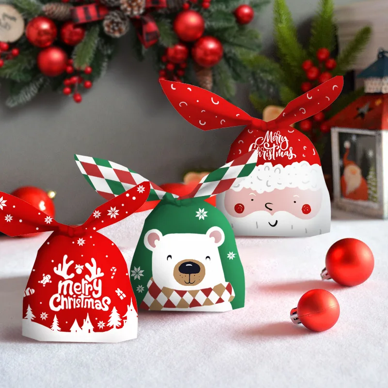 

Christmas Packaging Cookies Cute Cartoon Candy Rabbit Ears Packaging Bag Holiday Gift Bag 50