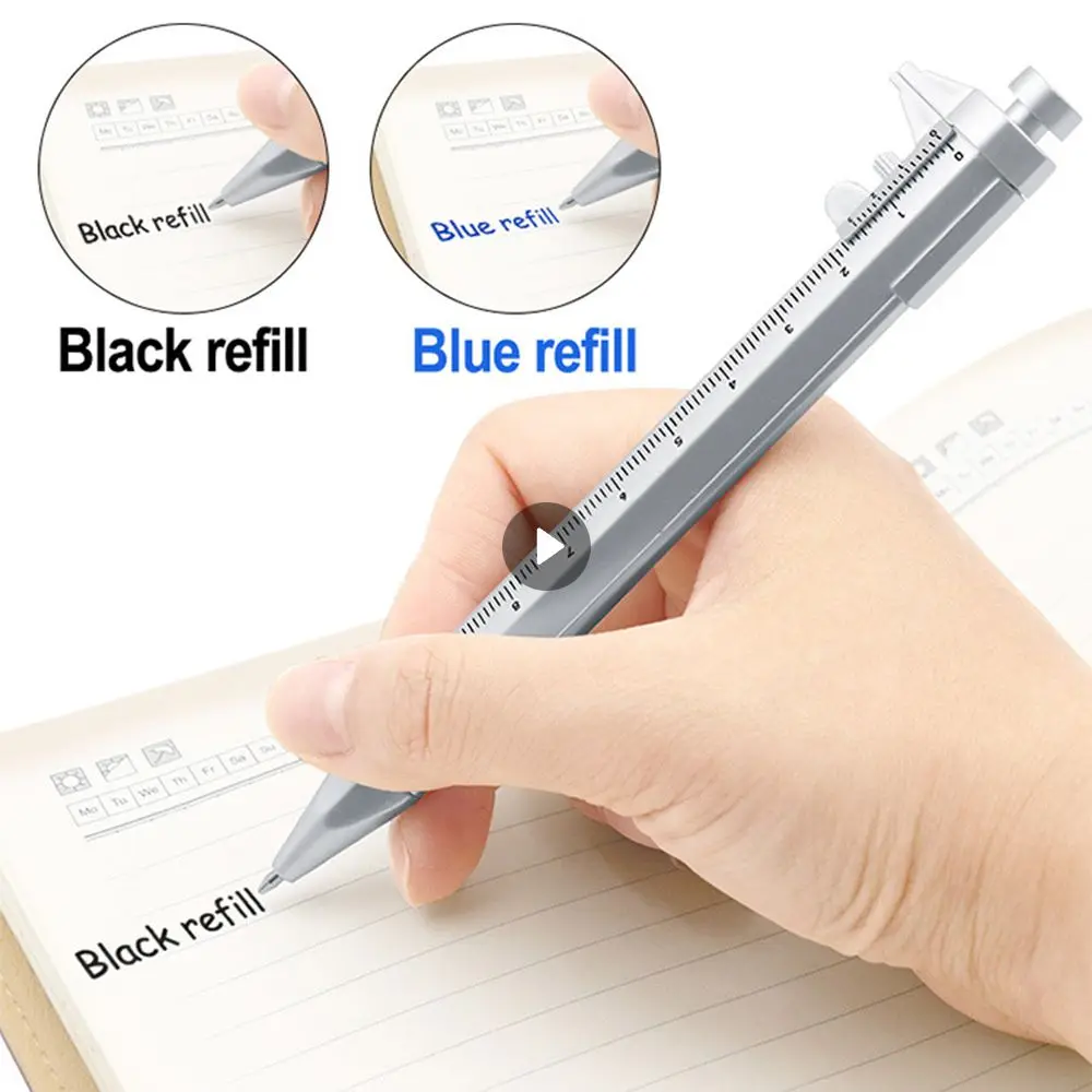 

Vernier Calipers Tool Ball-point Pen Silver Vernier Calipers Multifunction Roller Ball Pen Marker Pen Portable Measuring Tools