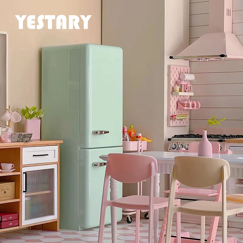 

YESTARY Doll Furniture for Dollhouse Mini Fridge For BJD 1/6 Dolls Accessories Retro Freezers For Blythe Miniature Items Toys