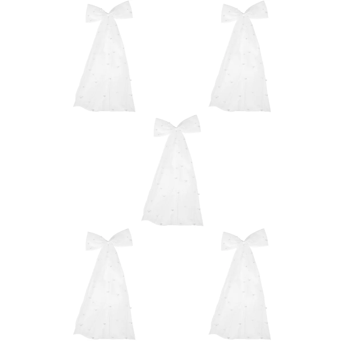 

Заколка для волос с жемчужным бантом и вуалью для девичника