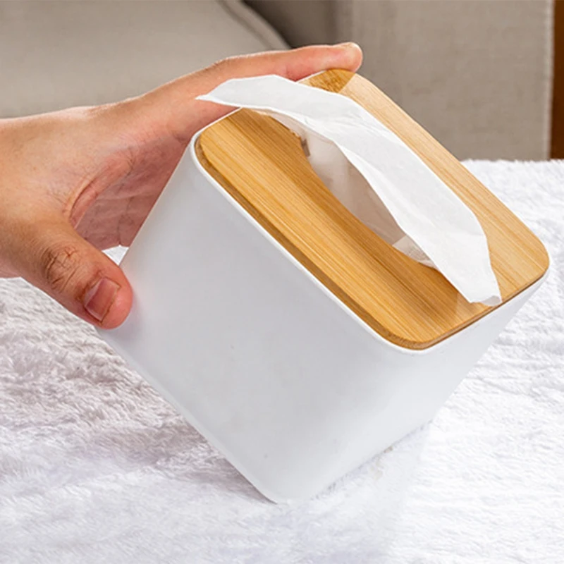 Бамбуковая деревянная крышка пластиковая коробка для салфеток держатель бумаги
