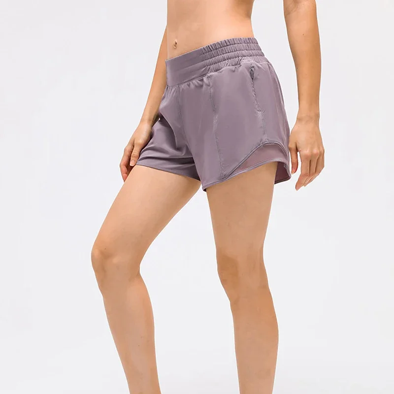 

Женские шорты для занятий йогой, легкие дышащие шорты с боковым карманом на молнии для тренировок, бега, спорта, 2023