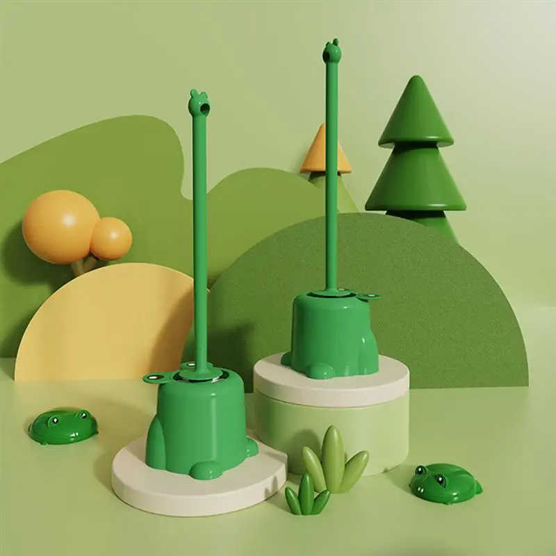 Пластиковые щетки для чистки с мягкой щетиной щетка унитаза зеленой лягушкой