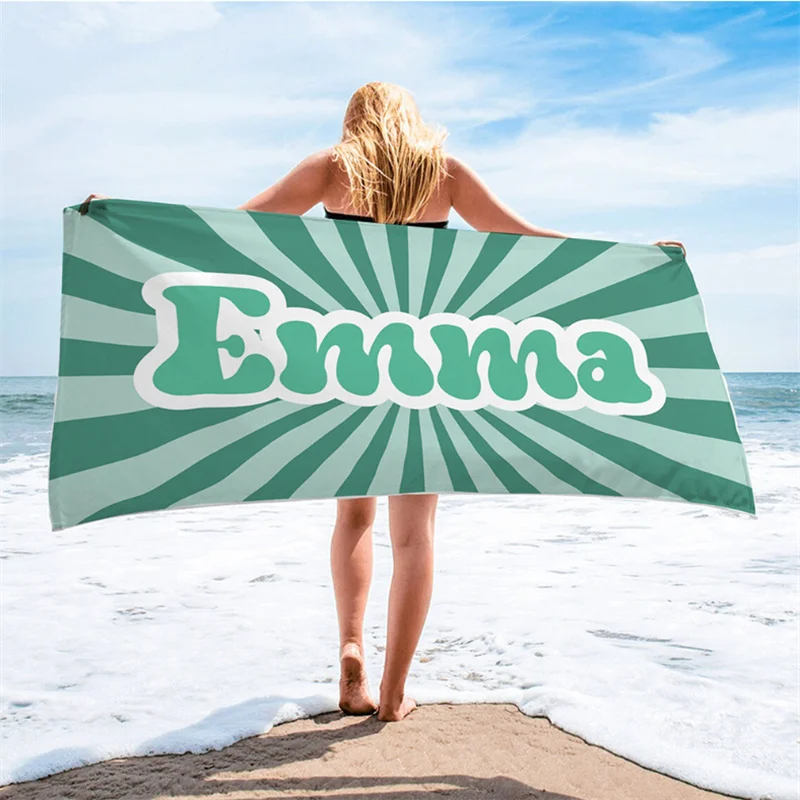 Многоцветное полотенце с радиальным градиентом и именем шрифт