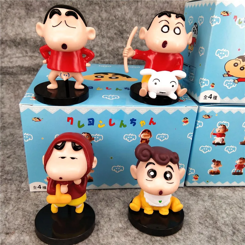 

Аниме фигурки Crayon Shin-Chan, японская кавайная кукла, экшн-фигурки из мультфильма, периферийные игрушки, набор из 4 подарков для детей