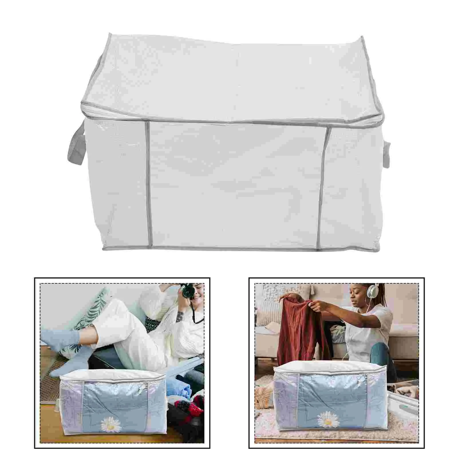 

Storage Bedding Organizer Blanket Clothes Quilt Large Pouch Duffle Closet Bin Travel Foldable Moving Clothing Bins Luggage