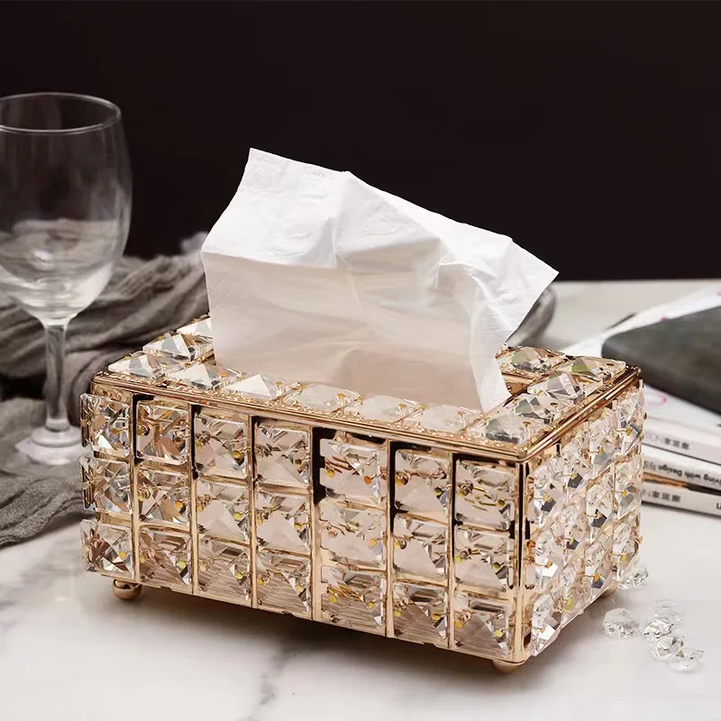 

Европейская Хрустальная коробка для салфеток, бумажная коробка для полотенец, домашний декор, коробка для салфеток, настольные украшения, креативные Металлические ремесла, подарки
