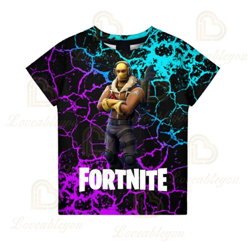 Летняя футболка с 3D-принтом игры Fortnite для мужчин и женщин Детская изображением