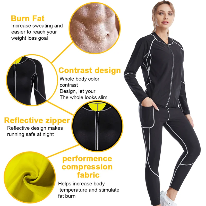 SEXYWG Waist Trainer Sauna Suit Women Shapewear Sweat Shirt Body Shaper Slimming Shirt  for Weight Loss Fittness Blouse