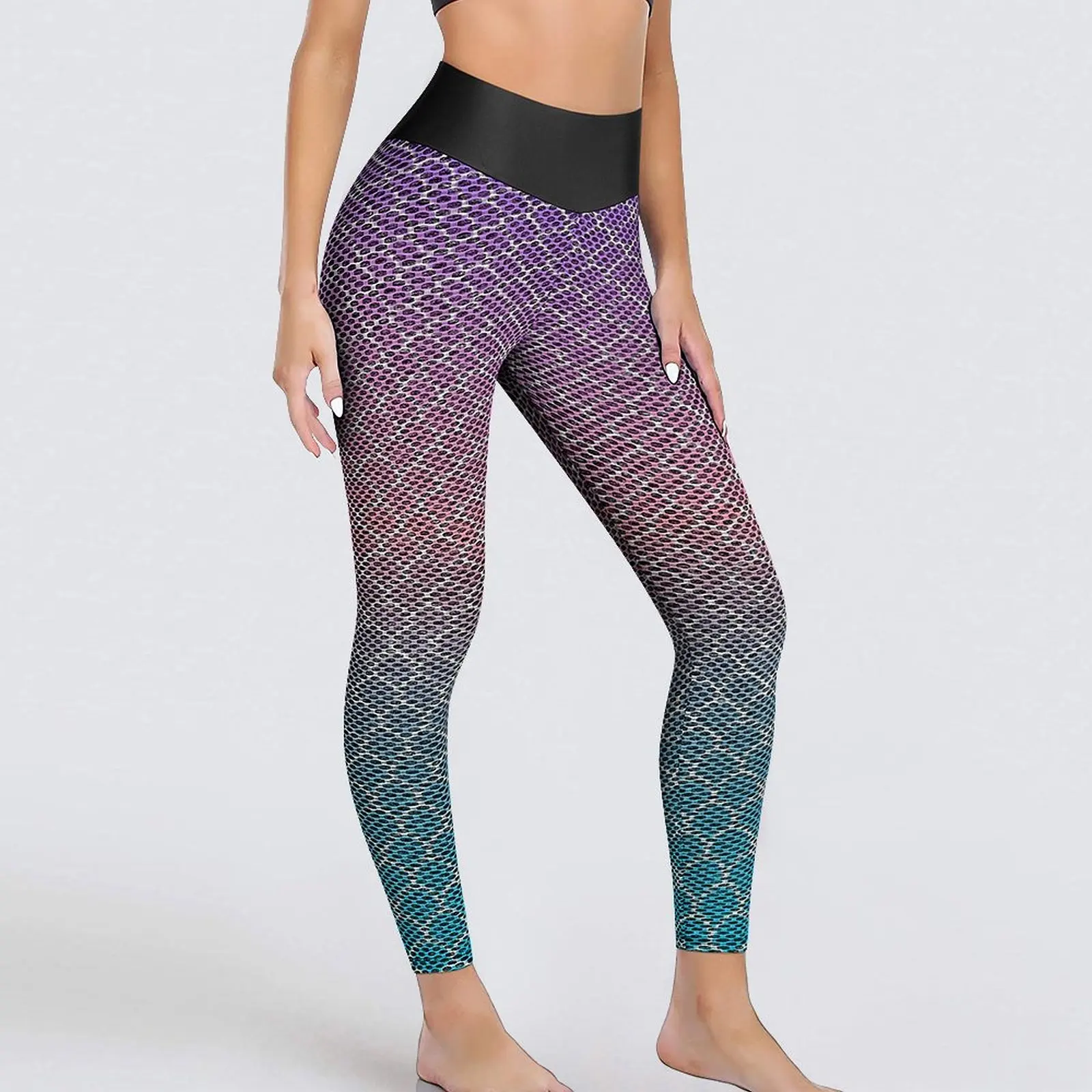 

Ombre Mermaid Scales Leggings Sexy Blue Purple Fitness Gym Yoga Pants Push Up Stretch Sports Tights Women Casual Graphic Leggins