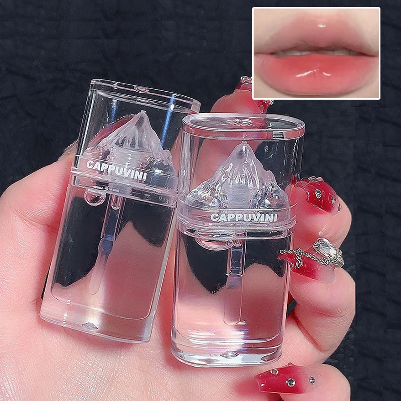 Three Scouts Ice Mountain Lip Gloss Crystal Jelly Lip Glaze Transparent Glass Lip Oil Moisturizing Waterproof Liquid Lipstick Li