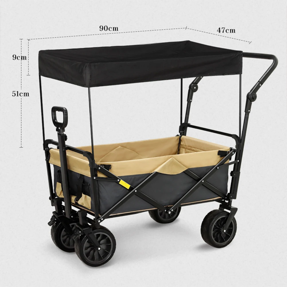 Removable Awning Canopy For Wagon Attachment Oxford Cloth Collapsible Shopping Outdoor Camping Beach Cart