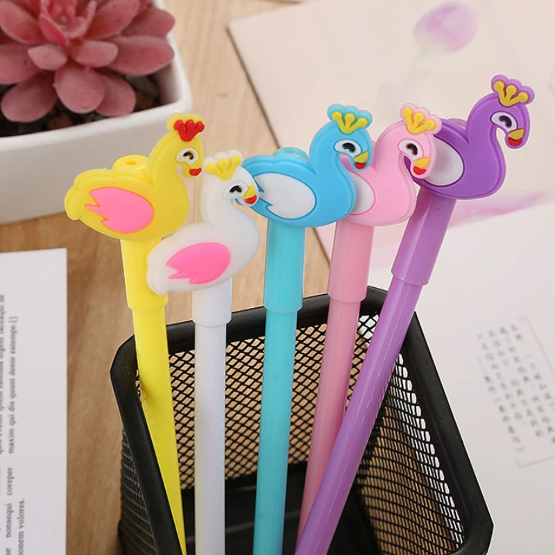30 PCs Swan Gel Pens Cute Student Cartoon Water-Based Paint Pen Creative Learning Stationery Office Stationary Supplies