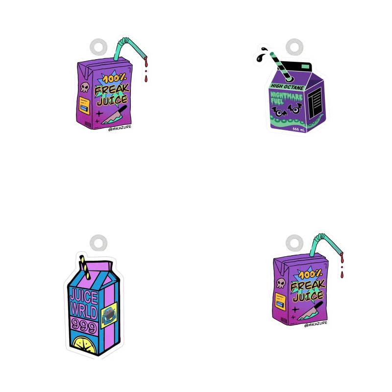 

10PCS Juice Acrylic Dangle Charm Drink Beverage Case 100% Freak Juice Epoxy Charms For DIY Earrings Bracelet Women Girls Jewelry