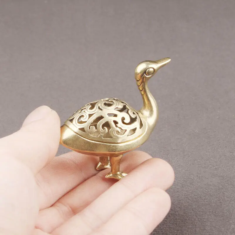 Латунная статуя из гуся и утки настольная горелка для ароматерапии декоративное
