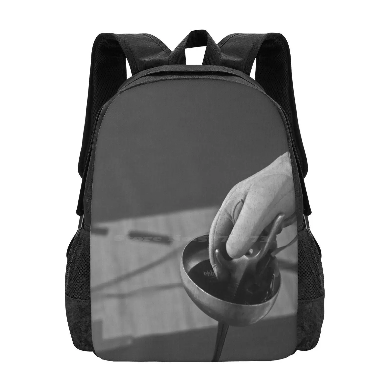 

Grip Backpack For Student School Laptop Travel Bag Fencing Epee Scherma Escrime Black And White Fechten Spada Degen