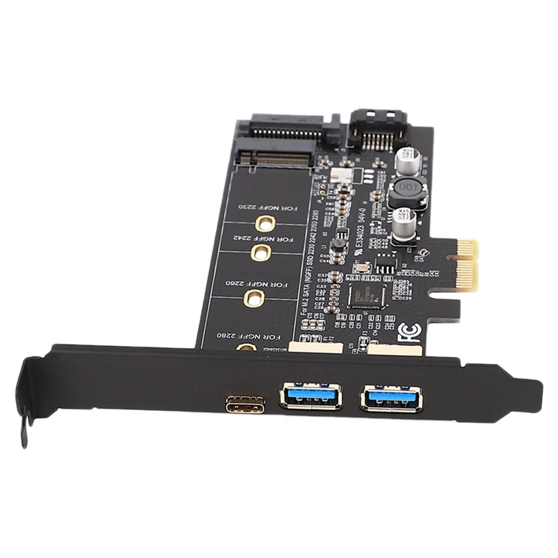 

Двойной USB 2280 и Type-C M.2 Pcie адаптер M2 SSD SATA B Ключ к PCI-E контроллеру переходная карта для 2260 2242 2230 NGFF