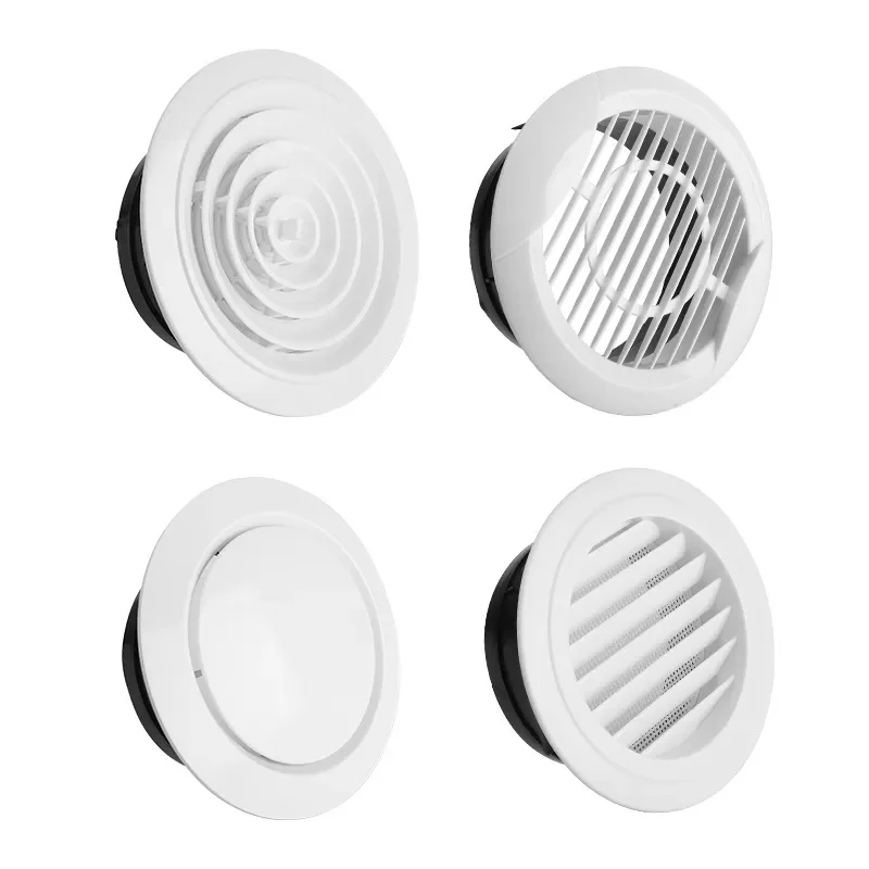 

2023NEW Adjustable Air Ventilation Cover Round Ducting Ceiling Wall Hole Abs Air Vent Grille Louver Kitchen Bath Air Outlet Fres